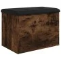 Banco con almacenaje madera ingeniería roble ahumado 62x42x45cm by , Benches for halls and storage - Ref: Foro24-835044, Pric...