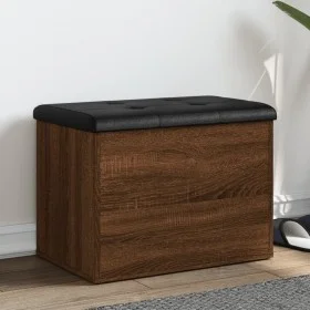 Banco con almacenaje madera ingeniería roble marrón 62x42x45 cm by , Benches for halls and storage - Ref: Foro24-835046, Pric...