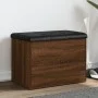 Banco con almacenaje madera ingeniería roble marrón 62x42x45 cm by , Benches for halls and storage - Ref: Foro24-835046, Pric...