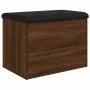 Banco con almacenaje madera ingeniería roble marrón 62x42x45 cm by , Benches for halls and storage - Ref: Foro24-835046, Pric...