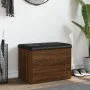 Banco con almacenaje madera ingeniería roble marrón 62x42x45 cm by , Benches for halls and storage - Ref: Foro24-835046, Pric...
