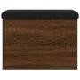 Banco con almacenaje madera ingeniería roble marrón 62x42x45 cm by , Benches for halls and storage - Ref: Foro24-835046, Pric...