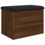 Banco con almacenaje madera ingeniería roble marrón 62x42x45 cm by , Benches for halls and storage - Ref: Foro24-835046, Pric...