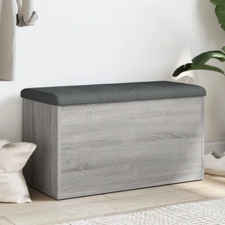 Bank mit Stauraum aus grauem Sonoma-Ingenieurholz 82x42x45 cm. von , Bänke für Hallen und Lager - Ref: Foro24-835052, Preis: ...