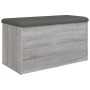 Banco con almacenaje madera ingeniería gris Sonoma 82x42x45 cm by , Benches for halls and storage - Ref: Foro24-835052, Price...