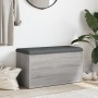 Banco con almacenaje madera ingeniería gris Sonoma 82x42x45 cm by , Benches for halls and storage - Ref: Foro24-835052, Price...