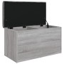 Banco con almacenaje madera ingeniería gris Sonoma 82x42x45 cm by , Benches for halls and storage - Ref: Foro24-835052, Price...