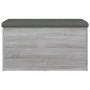 Banco con almacenaje madera ingeniería gris Sonoma 82x42x45 cm by , Benches for halls and storage - Ref: Foro24-835052, Price...