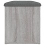 Banco con almacenaje madera ingeniería gris Sonoma 82x42x45 cm by , Benches for halls and storage - Ref: Foro24-835052, Price...