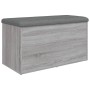 Banco con almacenaje madera ingeniería gris Sonoma 82x42x45 cm by , Benches for halls and storage - Ref: Foro24-835052, Price...