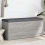 Banco con almacenaje madera ingeniería gris Sonoma 102x42x45 cm by , Benches for halls and storage - Ref: Foro24-835059, Pric...