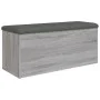 Banco con almacenaje madera ingeniería gris Sonoma 102x42x45 cm by , Benches for halls and storage - Ref: Foro24-835059, Pric...