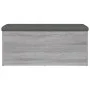 Banco con almacenaje madera ingeniería gris Sonoma 102x42x45 cm by , Benches for halls and storage - Ref: Foro24-835059, Pric...