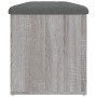 Banco con almacenaje madera ingeniería gris Sonoma 102x42x45 cm by , Benches for halls and storage - Ref: Foro24-835059, Pric...