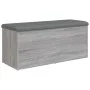 Banco con almacenaje madera ingeniería gris Sonoma 102x42x45 cm by , Benches for halls and storage - Ref: Foro24-835059, Pric...