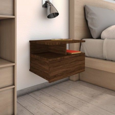 Floating nightstand in brown oak wood 40x31x27 cm by vidaXL, Nightstands - Ref: Foro24-815316, Price: 42,11 €, Discount: %