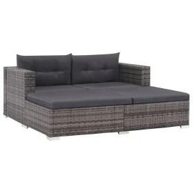 3-teiliges Gartenmöbel-Set und graue synthetische Rattankissen von vidaXL, Gartensets - Ref: Foro24-44427, Preis: 351,82 €, R...