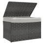 Cesto de ropa sucia con tapa ratán sintético gris 55,5x35x34 cm by , Laundry baskets - Ref: Foro24-372051, Price: 46,60 €, Di...