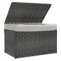 Wäschekorb mit grauem Deckel aus synthetischem Rattan 55,5x35x34 cm. von , Wäschekörbe - Ref: Foro24-372051, Preis: 45,86 €, ...