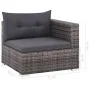 3-piece garden furniture set and gray synthetic rattan cushions by vidaXL, Garden sets - Ref: Foro24-44427, Price: 351,81 €, ...
