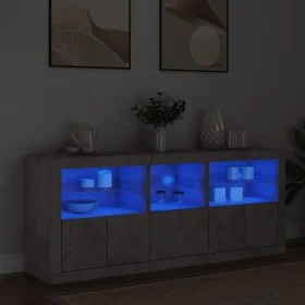 Aparador con luces LED gris hormigón 162x37x67 cm by , Sideboards - Ref: Foro24-3208998, Price: 187,21 €, Discount: %