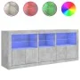 Aparador con luces LED gris hormigón 162x37x67 cm by , Sideboards - Ref: Foro24-3208998, Price: 187,34 €, Discount: %