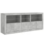 Aparador con luces LED gris hormigón 162x37x67 cm by , Sideboards - Ref: Foro24-3208998, Price: 176,42 €, Discount: %