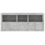 Aparador con luces LED gris hormigón 162x37x67 cm by , Sideboards - Ref: Foro24-3208998, Price: 187,34 €, Discount: %