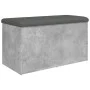 Banco con almacenaje madera ingeniería gris hormigón 82x42x45cm by , Benches for halls and storage - Ref: Foro24-835050, Pric...