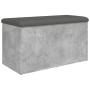 Bank mit Stauraum aus Holz, grauem Beton-Ingenieurwesen, 82x42x45 cm. von , Bänke für Hallen und Lager - Ref: Foro24-835050, ...