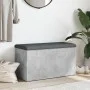 Bank mit Stauraum aus Holz, grauem Beton-Ingenieurwesen, 82x42x45 cm. von , Bänke für Hallen und Lager - Ref: Foro24-835050, ...