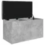 Banco con almacenaje madera ingeniería gris hormigón 82x42x45cm by , Benches for halls and storage - Ref: Foro24-835050, Pric...