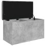 Banco con almacenaje madera ingeniería gris hormigón 82x42x45cm by , Benches for halls and storage - Ref: Foro24-835050, Pric...