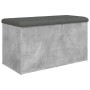 Banco con almacenaje madera ingeniería gris hormigón 82x42x45cm by , Benches for halls and storage - Ref: Foro24-835050, Pric...