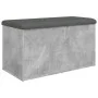 Bank mit Stauraum aus Holz, grauem Beton-Ingenieurwesen, 82x42x45 cm. von , Bänke für Hallen und Lager - Ref: Foro24-835050, ...