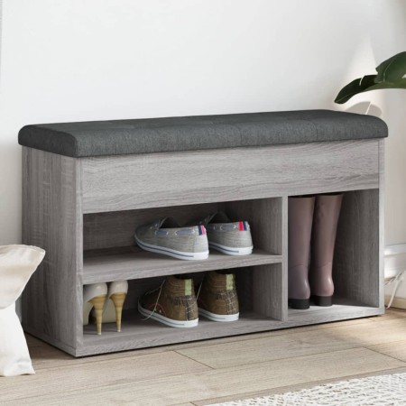 Banco zapatero madera de ingeniería gris Sonoma 82x32x45,5 cm by , Benches for halls and storage - Ref: Foro24-835031, Price:...