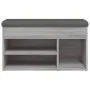 Banco zapatero madera de ingeniería gris Sonoma 82x32x45,5 cm de , Bancos para recibidores y almacenamiento - Ref: Foro24-835...