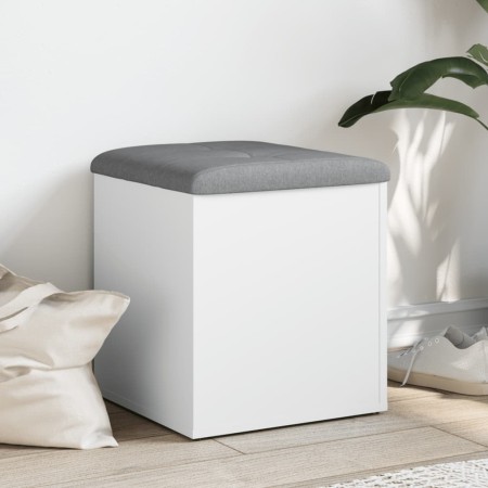 Bank mit Stauraum aus weißem Ingenieurholz 42x42x45 cm von , Bänke für Hallen und Lager - Ref: Foro24-835033, Preis: 50,46 €,...