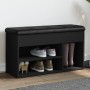 Schwarze Schuhbank aus Ingenieurholz 82x32x45,5 cm von , Bänke für Hallen und Lager - Ref: Foro24-835027, Preis: 79,64 €, Rab...