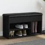 Schwarze Schuhbank aus Ingenieurholz 82x32x45,5 cm von , Bänke für Hallen und Lager - Ref: Foro24-835027, Preis: 79,64 €, Rab...