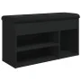 Schwarze Schuhbank aus Ingenieurholz 82x32x45,5 cm von , Bänke für Hallen und Lager - Ref: Foro24-835027, Preis: 79,64 €, Rab...