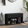 Schwarze Schuhbank aus Ingenieurholz 82x32x45,5 cm von , Bänke für Hallen und Lager - Ref: Foro24-835027, Preis: 79,64 €, Rab...