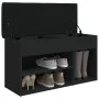 Schwarze Schuhbank aus Ingenieurholz 82x32x45,5 cm von , Bänke für Hallen und Lager - Ref: Foro24-835027, Preis: 79,64 €, Rab...