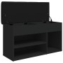 Schwarze Schuhbank aus Ingenieurholz 82x32x45,5 cm von , Bänke für Hallen und Lager - Ref: Foro24-835027, Preis: 79,64 €, Rab...