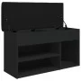 Schwarze Schuhbank aus Ingenieurholz 82x32x45,5 cm von , Bänke für Hallen und Lager - Ref: Foro24-835027, Preis: 79,64 €, Rab...