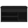 Banco zapatero madera de ingeniería negro 82x32x45,5 cm by , Benches for halls and storage - Ref: Foro24-835027, Price: 79,64...