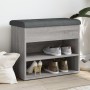 Banco zapatero madera de ingeniería gris Sonoma 62x32x50 cm by , Benches for halls and storage - Ref: Foro24-835101, Price: 5...