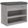 Banco zapatero madera de ingeniería gris Sonoma 62x32x50 cm de , Bancos para recibidores y almacenamiento - Ref: Foro24-83510...