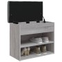 Banco zapatero madera de ingeniería gris Sonoma 62x32x50 cm by , Benches for halls and storage - Ref: Foro24-835101, Price: 5...