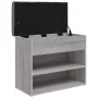 Banco zapatero madera de ingeniería gris Sonoma 62x32x50 cm de , Bancos para recibidores y almacenamiento - Ref: Foro24-83510...
